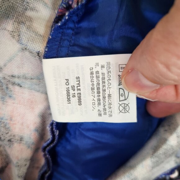 J. Crew Floral Print Cotton Linen Blend Shorts Blue Pink Womens Size 8 - Picture 15 of 15